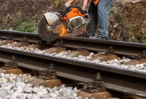 Reconstruction of the railway Stock Photos