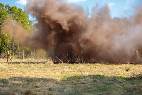 Reconstruction of the Second World War. Stock Photos