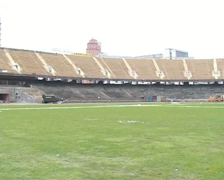 Reconstruction of the stadium 1 PAL Stock Footage 10863373