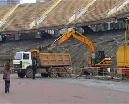 Reconstruction of the stadium 6 PAL Stock Footage 10863365