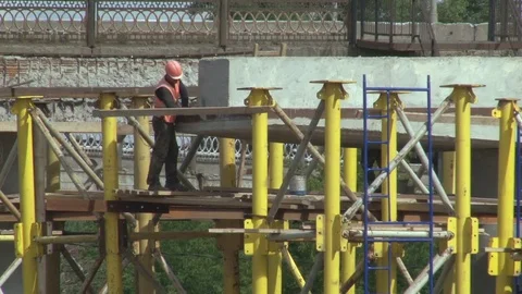 Reconstruction strictly bridge Stock Footage 77516703