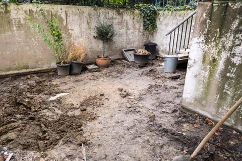 Reconstruction of a terrace Foto stock