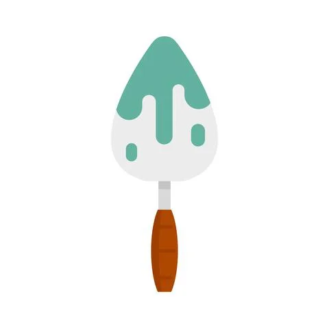 Reconstruction trowel icon flat isolated vector Stock Illustration