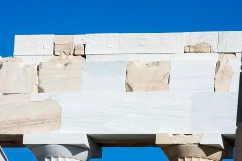 Reconstruction work on parthenon temple Stock Photos