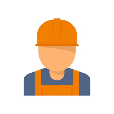 Reconstruction worker icon flat isolated vector Stock Illustration