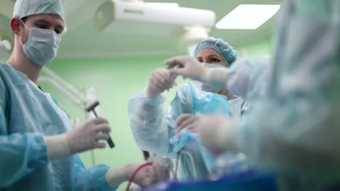 Reconstructive or cosmetic operating in clinic of plastic surgery, surgeon woman 스톡 동영상 167275262