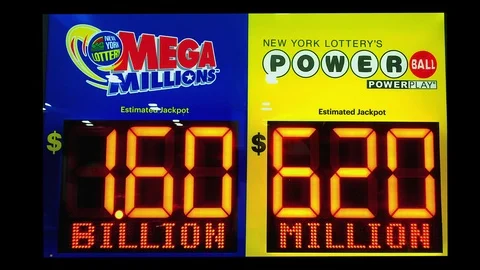 Record-Breaking Mega Millions Lottery Jackpot Stock Footage 98416262