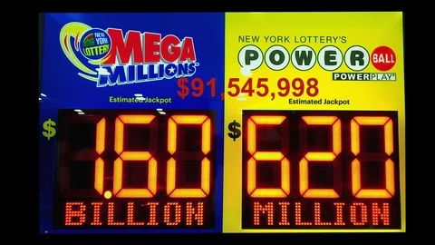 Record-Breaking Mega Millions Lottery Jackpot with Added Counter Stock Footage 98416275