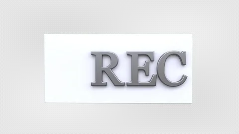 Record button and "REC" text, symbolizing video or audio recording function.. Stock Footage 305240205