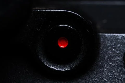 The Record button is close on the camera. Old and dirty Stock Photos