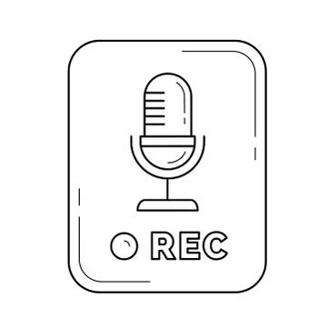 Record button line icon. 스톡 일러스트