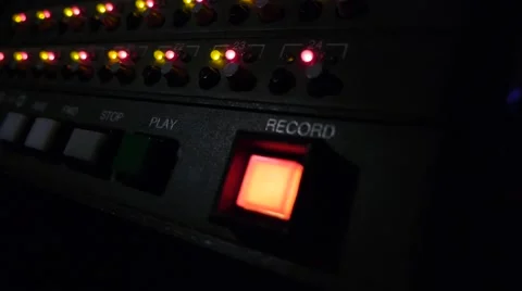 Record button tape machine 스톡 동영상 45591201