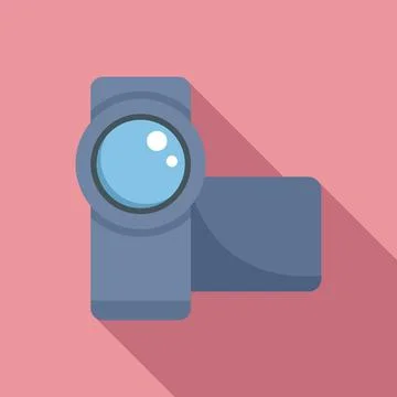 Record camcorder icon flat . Video camera Stock Illustration