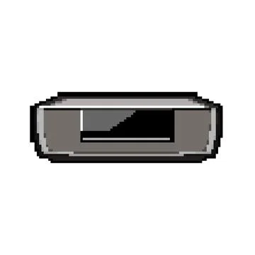 Record cd player pixel art vector illustration Illustrazione stock