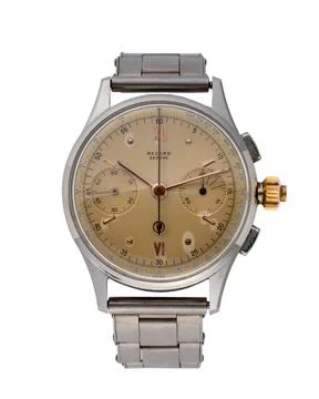 Record Chronograph, split-seconds model, manual winding, hand-wound watch, .. 写真素材