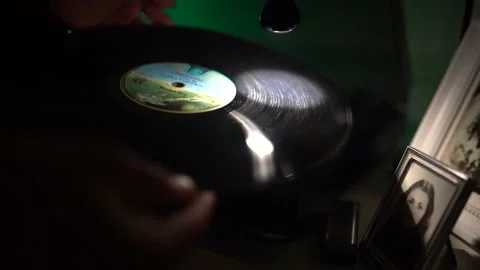 Record collection cleans records Stock Footage 180926714