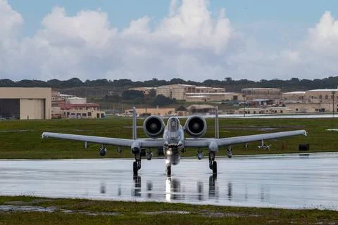 RECORD DATE NOT STATED An A-10C Thunderbolt II taxis at Andersen Air Force... Stock Photos