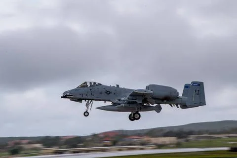 RECORD DATE NOT STATED An A-10C Thunderbolt II lands at Andersen Air Force... Stock Photos