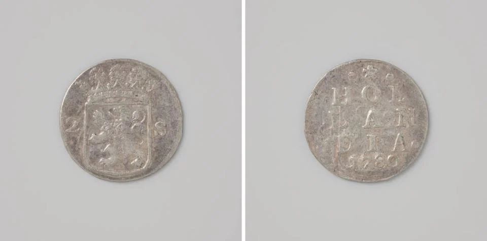 RECORD DATE NOT STATED  2 penny, dime: 18th-century silver double penny, p... Stock Photos