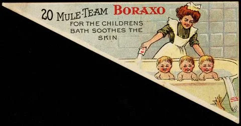 RECORD DATE NOT STATED 20 Mule-Team Boraxo for the childrens bath sooths t... Stock Photos