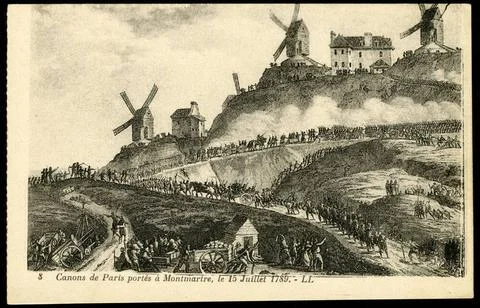 RECORD DATE NOT STATED 8 canons of Paris worn in Montmartre, July 15, 1789... Stock Photos