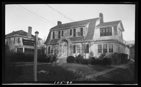 RECORD DATE NOT STATED 90 Fair Oaks Park , Houses. Needham Building Collec... Fotos de archivo