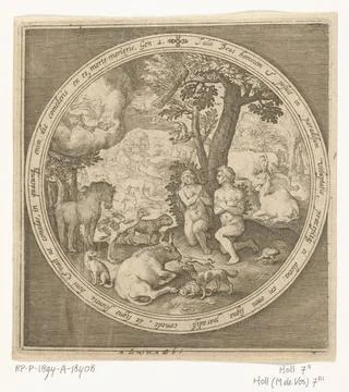 RECORD DATE NOT STATED  Adam and Eva in Paradise, Nicolaes de Bruyn, After... Stock-Fotos