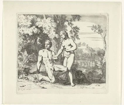 RECORD DATE NOT STATED  Adam and Eva in Paradise, Gerard de Lairesse, 1665... 写真素材