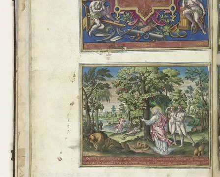 RECORD DATE NOT STATED  Adam and Eva in Paradise, 1583 print Adam and Eve ... Stock-Fotos