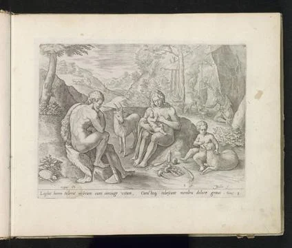 RECORD DATE NOT STATED  Adam and Eva outside Paradise, Johann Sadeler (I),... Stock-Fotos