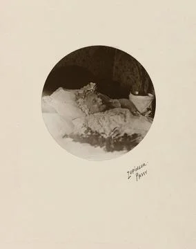 RECORD DATE NOT STATED  Adele Hugo Girl on her deathbed, April 21, 1915. P... Stock Photos