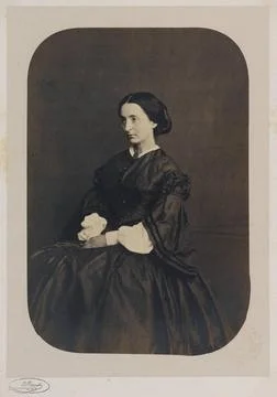 RECORD DATE NOT STATED  Adele Hugo Fille, 1862. Photograph by Edmond Bacot... 스톡 사진