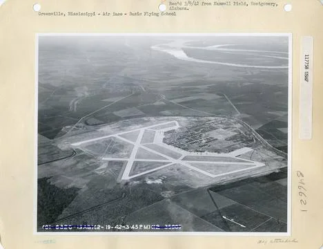 RECORD DATE NOT STATED Aerial View of Basic Flying School in Greenville, M... Stock Photos