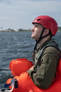 RECORD DATE NOT STATED Air Commando waits to take part in Parachute Water ... Stock Photos