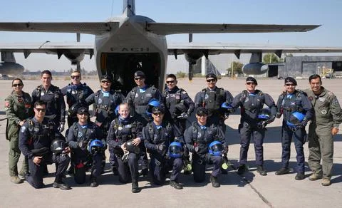 RECORD DATE NOT STATED The Air Force Academy Wings of Blue Parachute Demon... Foto stock