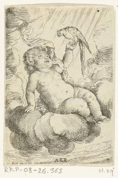 RECORD DATE NOT STATED  Air, Pieter van Avont, 1622 - 1652 print A naked b... Stock Photos