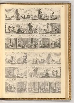 RECORD DATE NOT STATED  Albert Flamen (Engraver) The ten commandments in C... Stock Photos