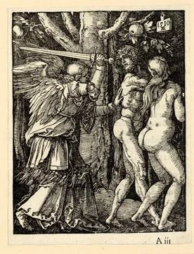 RECORD DATE NOT STATED  Albrecht Dürer The expulsion from paradise (small .. Stock Photos