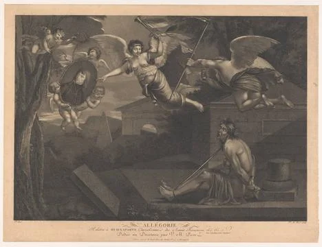 RECORD DATE NOT STATED  Allegorie op Napoleon i Bonaparte, Victor Marie Pi... Stock Photos