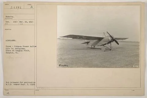 RECORD DATE NOT STATED  American military aircraft photographed at Langley... Stock Photos