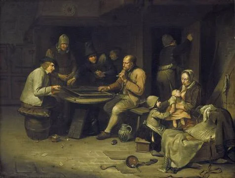 RECORD DATE NOT STATED  Ann Inn with Backgammon Players, Egbert van Heemsk... Foto stock