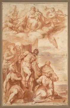 RECORD DATE NOT STATED  Anonym Die Madonna des hl. Sebastian. Reddle and b... Stock Photos