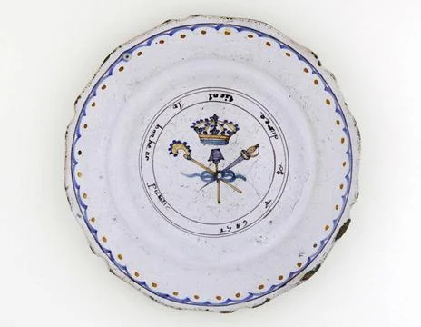 RECORD DATE NOT STATED  Anonymous. Plate. Earthenware. Around 1789. Paris,... 스톡 사진