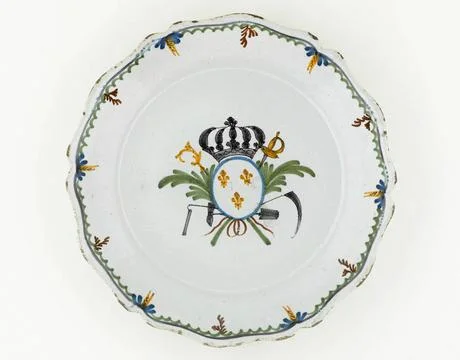 RECORD DATE NOT STATED  Anonymous. Plate. Earthenware. Around 1789. Paris,... 스톡 사진
