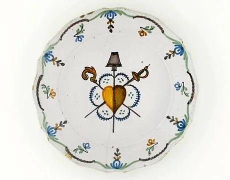 RECORD DATE NOT STATED  Anonymous. Plate. Earthenware. Around 1790. Paris,... 스톡 사진