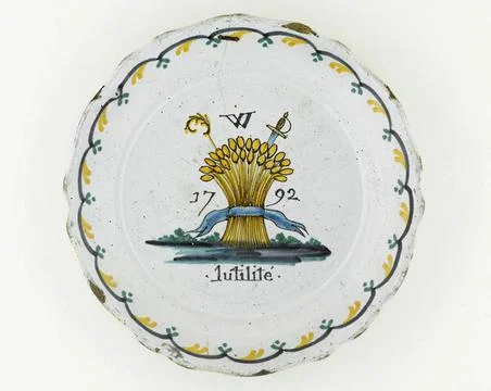 RECORD DATE NOT STATED  Anonymous. Plate. Earthenware. Paris, Carnavalet m... 스톡 사진