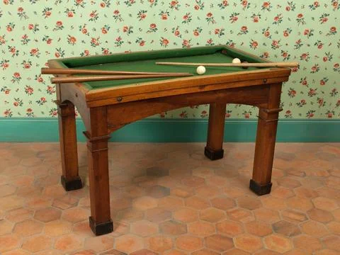RECORD DATE NOT STATED  Anonymous. Children s billiards. Walnut. 1790. Par... Stock Photos