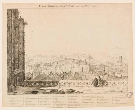 RECORD DATE NOT STATED  Anonymous. The old Paris from the 14th to the 15th... Stock Photos