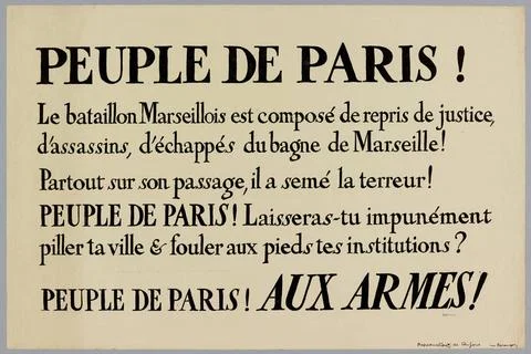 RECORD DATE NOT STATED  Anonymous, people of Paris!/ The Marseilles battal... Foto stock