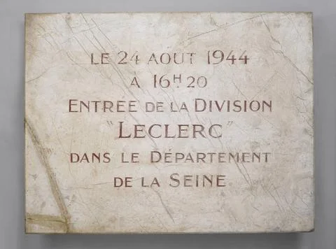 RECORD DATE NOT STATED  Anonymous, plaque on August 24, 1944 at 4:20 pm: E... Foto stock